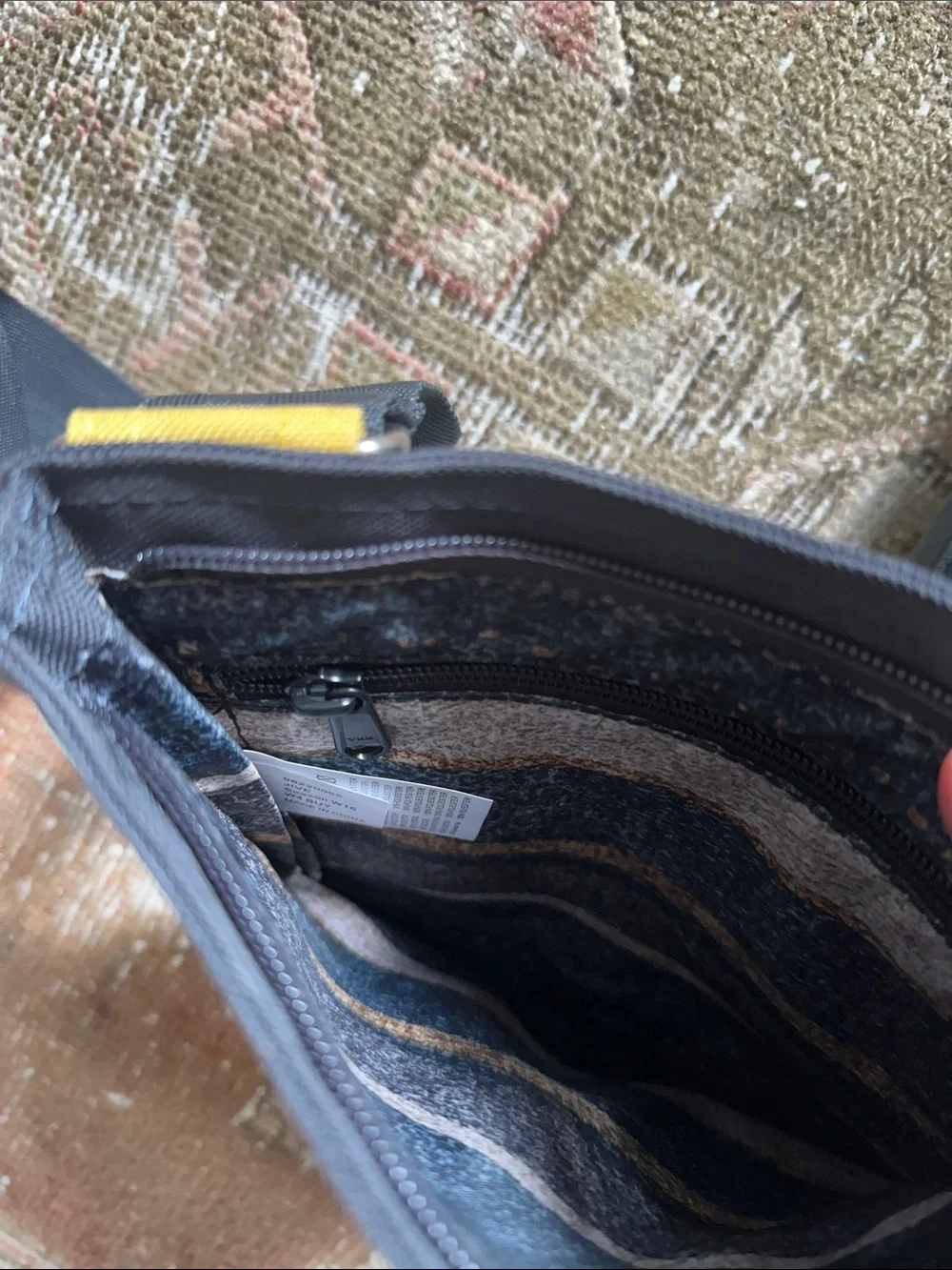 Dakine Compact Crossbody Bag in Charcoal with Teal and Yellow Accents